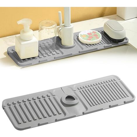 (Gris).Tapis de Disque de Drain de Robinet résistant aux éclaboussures, Tapis de Robinet pour évier de Cuisine, 2024 Nouveau Tapis de Disque de Drain en Silicone Tapis de Drain de Robinet (1/5)