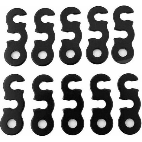 Tendeur de Corde Cam(Noir), Aluminium Tente Guyline Coureur Tendeur Tente Auvent Corde Accessoires Trois Yeux Boucle de Corde Ouverte (1/4)