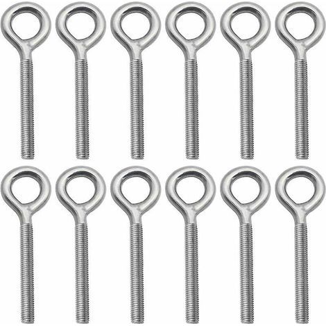 lot De 12 Boulons- M6 Oeil En 304 Acier Inoxydable Vis Anneau Piton Visser Pour Balanoire Machine Extrieure (1/5)