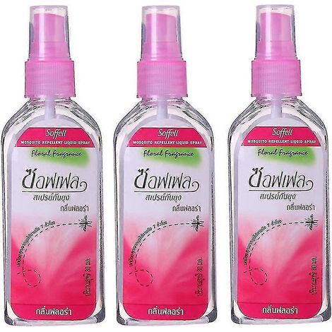 Lot de 3 sprays anti-moustiques de 80 ml, à base de plantes thaïlandaises, contre les piqûres de moustiques, les gonflements et les démangeaisons. Spray liquide répulsif pour le corps. (1/5)