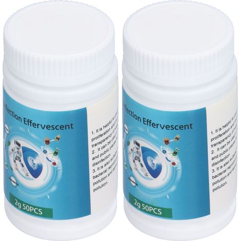 2 flacons de comprimés effervescents chlorés multifonctionnels pour purifier l'eau du bain et de la piscine. (1/5)