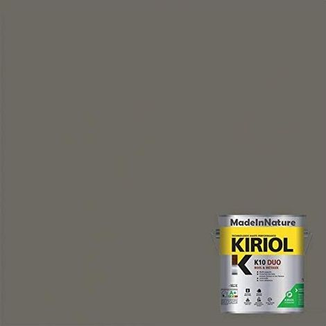 Peinture Bois et Métaux, Sous couche et Finition, Antirouille, sur Fer, Acier, Galvanisé, même rouillés, très opacifiant - 0.75 litre - RAL 7039. (1/4)