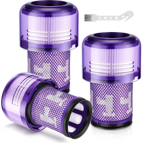 3 Stück HEPA Filter für Dyson V12 Detect Slim Absolute, Zubehör Wechselfilter Waschbar Ersatzteile für Dyson Staubsauger V12 Filter 971517-01