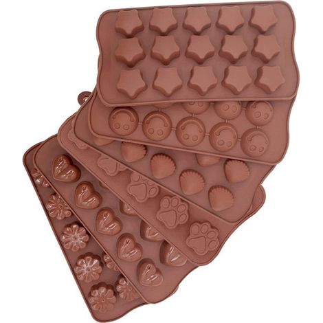 6 teiliges Silikonformen Set Silikon Pralinenformen 3D Pralinenformen Backformen Antihaftbeschichtung Backutensilien Schokoladenformen Silikon Ba (1/5)