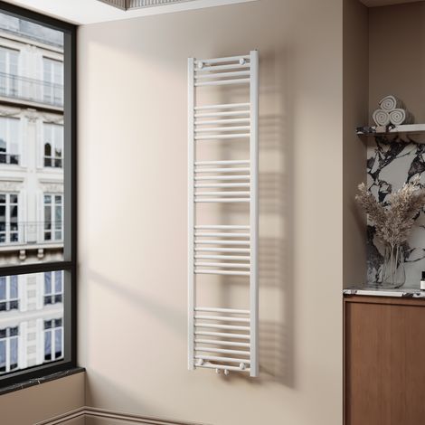 SONNI Radiadores Toalleros de Agua Radiadores Toalleros con Conexión Central Radiador Secador de Toallas de Agua Caliente Adecuado para Cuartos de Baño Blanco 160 x 40 cm