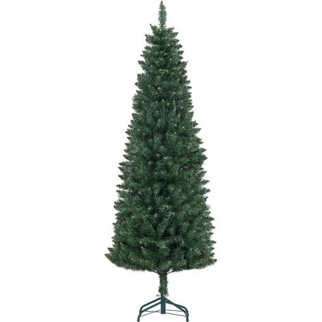 Sapin de Noël artificiel ultra-fin de 180 cm avec une structure en acier pliable et 479 épines vertes (1/5)