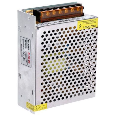 Transformateur pour bandes LED, alimentation 24 V 3 A 72 W pour transformateur d'alimentation 72 W pour bandes LED et autres appareils avec DC 3 V (1/4)