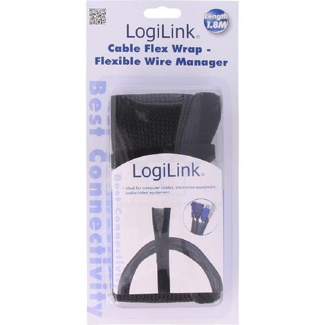 Gaine tressee noir L 1.8m