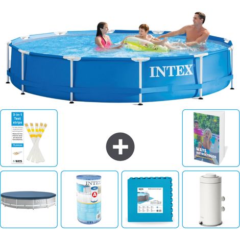 Frame Pool Rund - 366x76 cm - 7-teilig S80