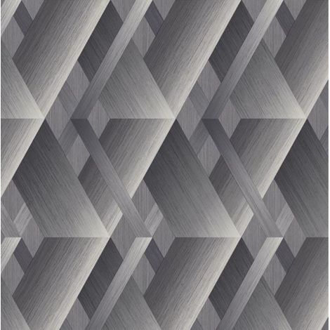 Grandeco Wanderlust Geometric Grey Pattern Feature Wall Paste The Wall Wallpaper