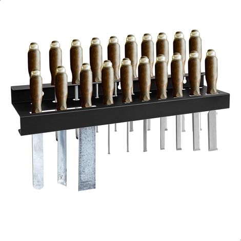Porte Outils Mural, Rangement Atelier Rangement Visserie Support Mural en Acier au Carbone, Etagere Murale pour Tournevis Couteaux et Outils, 40cm Noir (1/5)