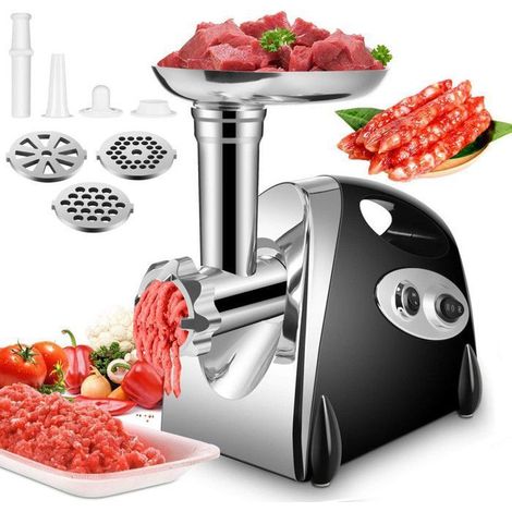 DEMI SAINT 3en1 Hachoir à Viande Electrique 2800W - Saucisse Remplissage Pâté à Viande - Robot Patisserie Cuisine Maison NOEL Party (1/4)