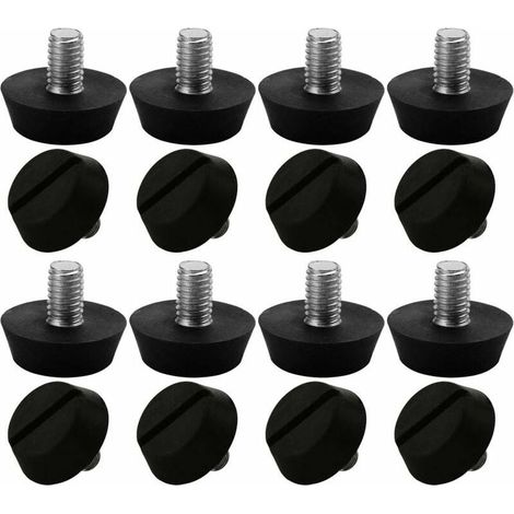 16pcs Pieds de Meubles Réglables Nivellement Patin Base Jambe Pied de Table Chaise Ajustables Protection Sol M6 x 10 x 20mm (1/5)