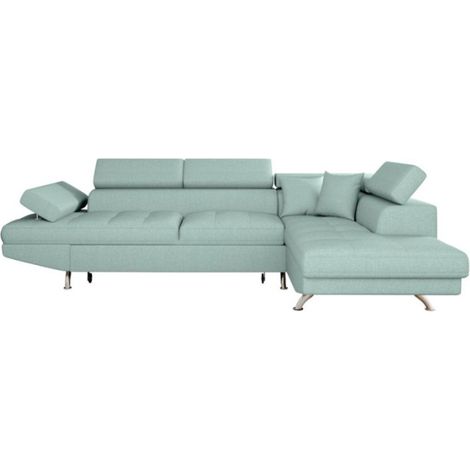 Canapé d'Angle Droit Convertible "Noma" 271cm Bleu Clair (1/5)