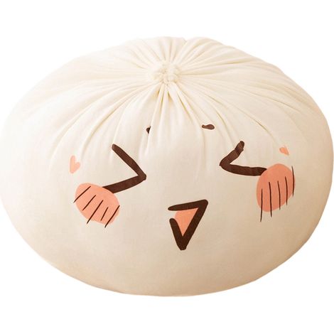Balle anti-stress géante en forme de ravioli, 20 cm, blanche, douce et sensorielle – Idéale pour soulager le stress et décompresser. (1/5)