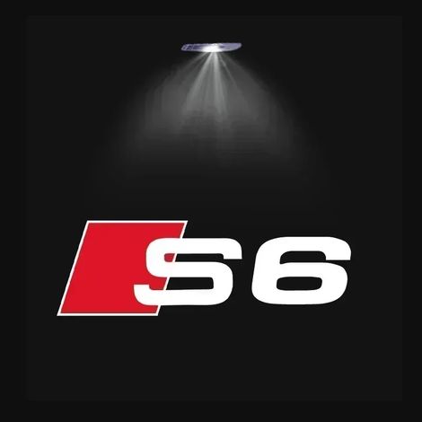 (S6, 2 pièces, compatible avec 2 portes) Audi Sline S3 S4 S5 S6 S7 RS Quattro Q7 Q5 Q3 A4 B8 8P A3 A6 C7 A5 A6 A8 Projecteur de logo lumineux de bienvenue à LED pour portières de voiture (1/4)
