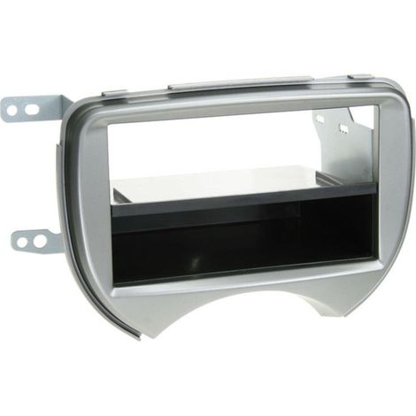 Support autoradio 2DIN compatible avec Nissan Micra 11-13 vide poche - Argent