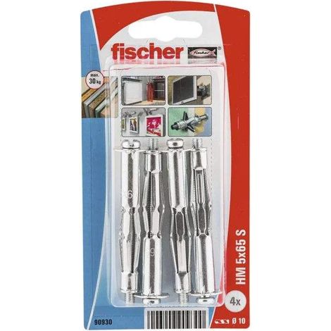 Taco metálico HM 5x65 + TORNILLO 5X75, 4 piezas