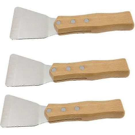 25-26 3 pièces Spatule à poser au plafond avec manche en bois Accessoires pour la pose de film étirable au plafond (1/4)