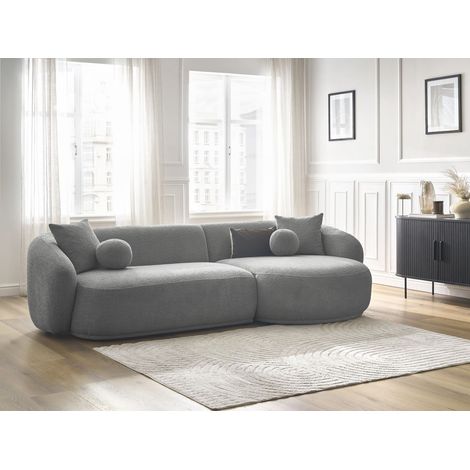 BOBOCHIC - Canapé d'angle fixe ASHLEY Angle droit  Gris clair (1/5)