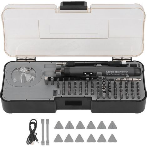 Jeu de tournevis électriques 88 en 1, Kit de tournevis rechargeables sans fil 110 tr/min pour appareils électroniques et PC (1/5)