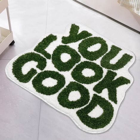 1 Tapis de bain, antidérapant, absorbant, lavable en machine, pour salle de bain, cuisine, salon (1/5)