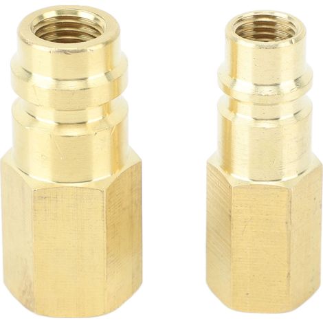 Connecteur R134A pour Système de Climatisation - Adaptateur 1/4 SAE en Cuivre (2 Pièces) - Conversion Haute/Basse Pression Rapide et Sans Fuite