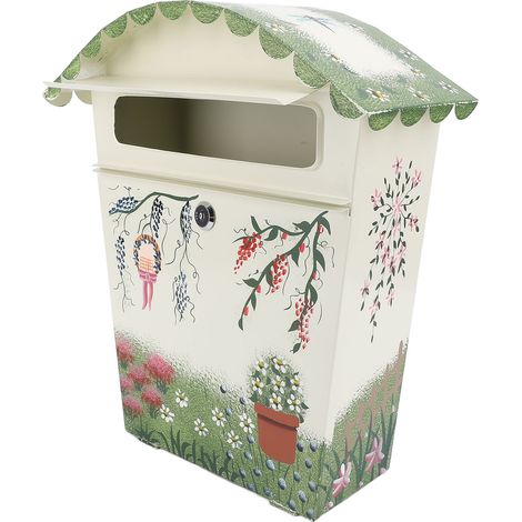 Boîte aux lettres vintage avec serrure à clé, style antique, pour décoration intérieure et extérieure, bureau ou maison. (1/5)
