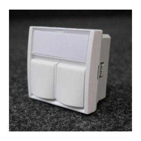 Enjoliveur pour prise double RJ45 Keystone-AMP blanc polaire 45x45mm ALTIRA