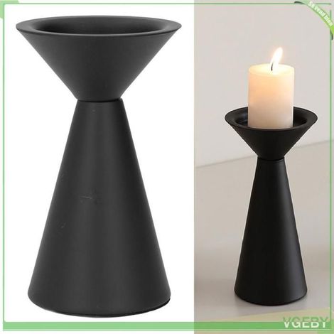 Bougeoir - FAFeICY - Vintage - Fer Noir - Colonne Romaine - 17,6x16,2x10cm (1/5)