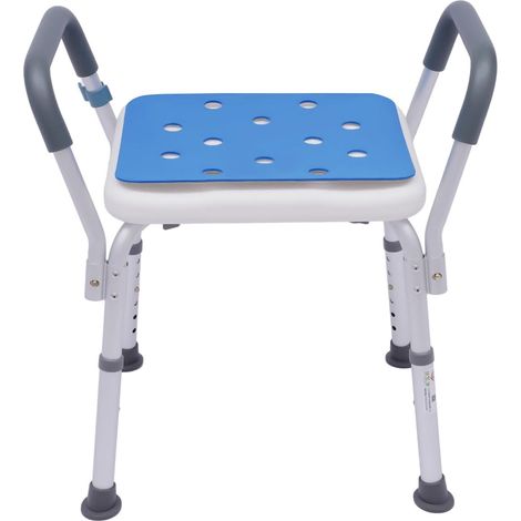Sedia da doccia con braccioli, carico massimo 150 kg, sedia da bagno antiscivolo per anziani e disabili, ergonomica, braccioli antiscivolo