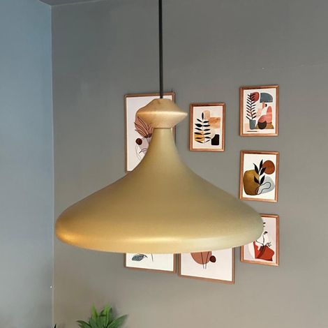 bamyum Champion Suspension Luminaire Vintage, Lustre Salon de 35 cm en Métal, Lampe E27 pour Chambre, Salle à Manger (1/5)