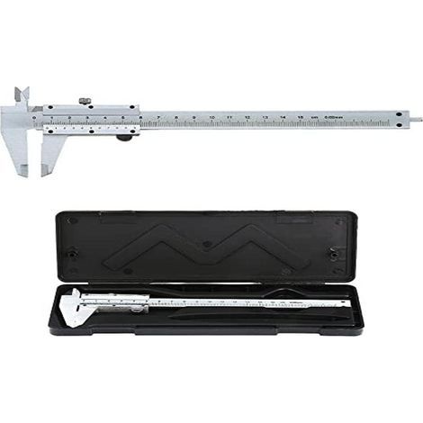 Pied à Coulisse Vernier Analogique en Acier Inoxydable 150mm / 0.02mm Haute Précision Outil Micromètre avec Mesure en Profondeur, Intérieur et Extérieur Professionnel (1/3)