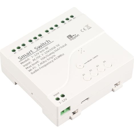 Interrupteur sans fil intelligent eWeLink, module universel 4 canaux, 5 V CC, Wi-Fi, minuterie, contrôle à distance via application mobile, compatible avec Alexa et la commande vocale pour la maison c (1/5)