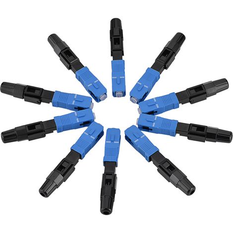 10 pièces Connecteur Rapide Fibre Optique SC/UPC Monomode, Adaptateur FTTH/ODF (1/5)