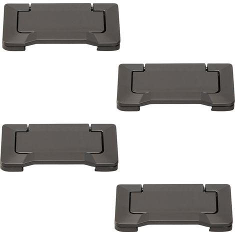 4 poignées de tiroir/porte escamotables, alliage de zinc, 72 x 37 x 7 mm, entraxe 64 mm, pour meubles cuisine salle de bain (1/5)