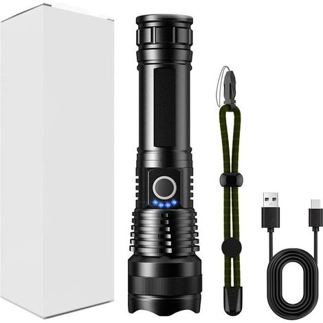 2000 Lumen USB-C-wiederaufladbare Taschenlampe für Camping und Sicherheit (1/4)