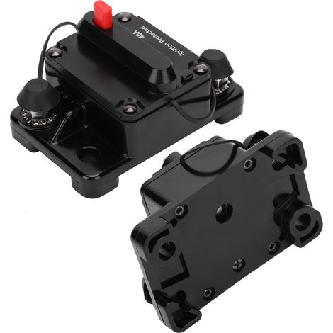 Coupe‑circuit automatique réarmable porte‑fusible cuivre étanche interrupteur rouge DC12‑42V 40A (1/5)