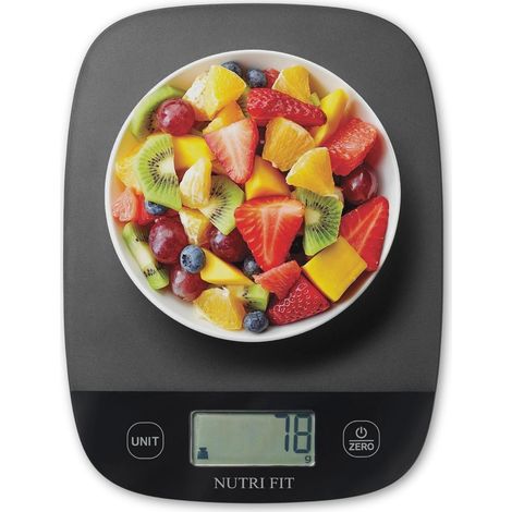 Balance de Cuisine Numérique Ultra Mince Balance de Cuisine Électronique Multifonction Grand Écran Plate-Forme en Plastique 5kg/11lb-1g lb.oz fl.oz g ml (Noir) (1/5)