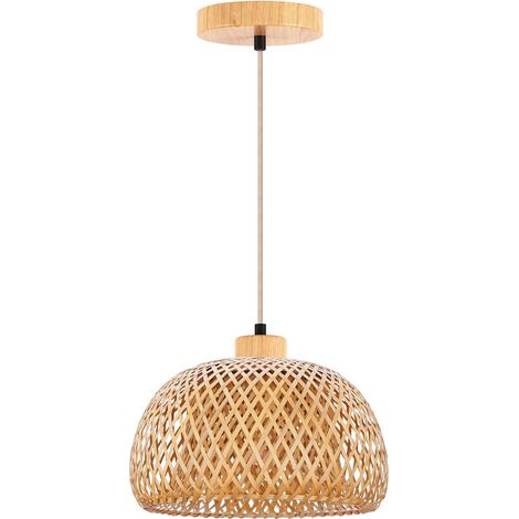 Vintage rattan pendant light - Handmade - Natural rattan - With E27 socket - Industrial bohemian style - For bedroom,  living room,  hallway,  kitchen (1/5)