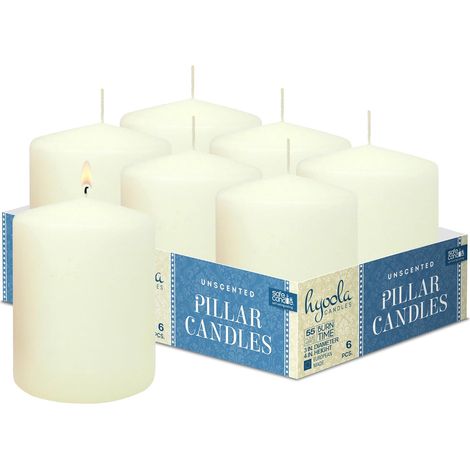 Candele Decorative Blocco Set 6 Pezzi Senza Profumo 7,5x10 cm (1/5)