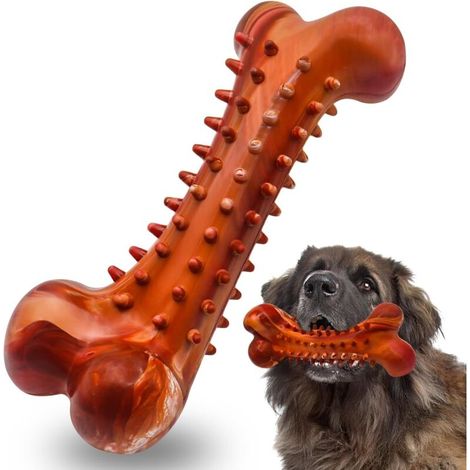 Jouet Chien Indestructible pour Chiens Agressifs Interactif Os a Macher pour Chien, Résistant Jouet pour Chiens de Nettoyage des Dents en Caoutchouc pour Grande et Moyens (1/5)