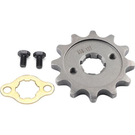 Pignon Avant, Pignon de Moteur Avant 17mm 30mm avec Accessoire de Montage Dent en Alliage D'acier 12T Adapté replacement pour Chaîne 530 (1/5)