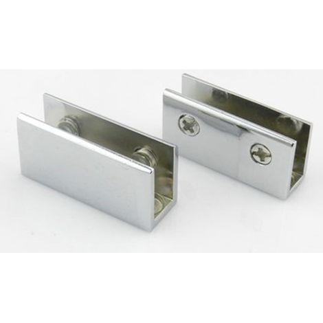 Sollbry Lot de 2 supports de serrage en alliage de zinc pour panneau de douche de 8 à 12 mm - Connecteur de support de panneau de porte, kit,56x27cm (1/5)