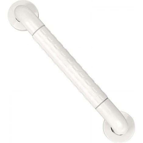 Barre d'appui WC Manche Mural INOX Poignée de Baignoire Porte Serviette - 400mm (Blanc) (1/5)