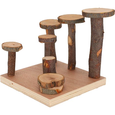 Échelle d'exercice pour hamster, escalier en bois de pommier, jouet pour hamster, marche pour faire les dents, accessoires pour animaux de compagnie, colonne en bois de pommier, petite taille (1/5)
