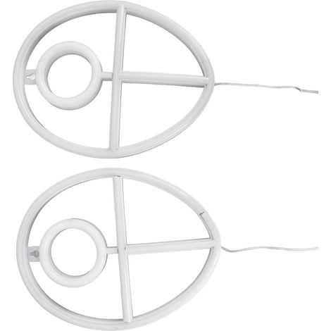 Lot de 2 lampes murales LED néon style cyberpunk, décoration chambre enfant, fête anniversaire, alimentation USB ou piles (sans piles, rose + blanc chaud, modèle rond). (1/5)