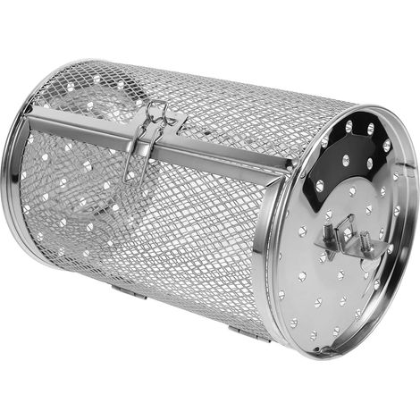 Panier à Griller Rotatif Cage à Rôtisserie en Acier Inoxydable Argenté Rotation Résistante la Rouille pour Cuisson Uniforme Cuisine et Extérieur des Noix et Pâtisseries (1/5)