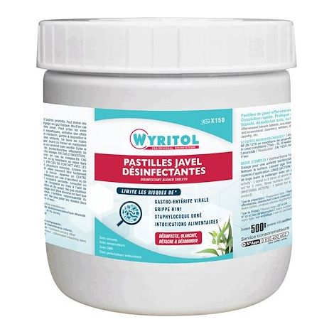 Pastilles Javel effervescentes Wyritol eucalyptus - Boîte de 150 (1/2)