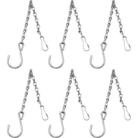 Lot de 6 crochets de 50 cm pour fauteuil suspendu - Chaîne de suspension pour pot de fleurs suspendu - Chaîne à maillons